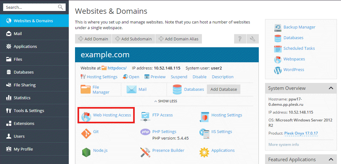 Web_hosting_acess