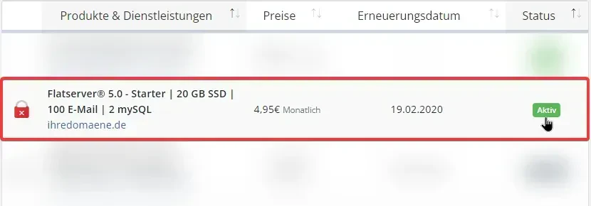 Dienst auswählen