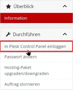 In Plesk Control Panel einloggen